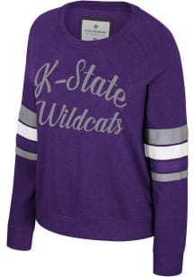 Colosseum K-State Wildcats Womens Purple Poppy Crew Sweatshirt