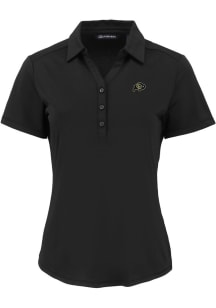 Cutter and Buck Colorado Buffaloes Womens Black Forge Eco Polo Short Sleeve Polo Shirt
