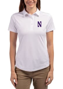 Cutter and Buck Northwestern Wildcats Womens White Prospect Short Sleeve Polo Shirt