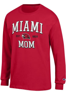 Champion Miami RedHawks Red EST Date Mom Jersey Long Sleeve T Shirt
