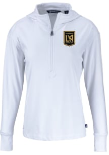 Cutter and Buck Los Angeles FC Womens White Daybreak Hood Qtr Zip
