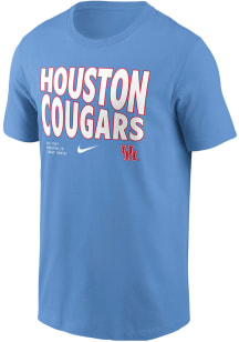 Nike Houston Cougars Light Blue Stacked Name Short Sleeve T Shirt