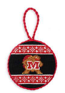 Maryland Terrapins Needlepoint Fairisle Ornament - Red