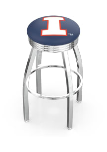 Illinois Fighting Illini 3 Ring Chrome Seat Pub Stool - Silver