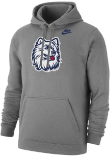Nike UConn Huskies Mens Grey Vault Husky Long Sleeve Hoodie