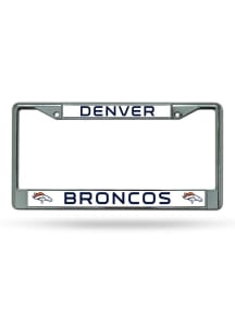 Denver Broncos Premium Chrome License Plate Frame - Silver