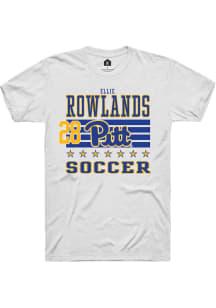 Ellie Rowlands Pitt Panthers White NIL Striped Short Sleeve Player T Shirt