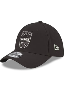 New Era Kansas City Kings Mens Black & White 39THIRTY Flex Hat