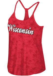 Colosseum Wisconsin Badgers Womens Red Fiyero Tank Top