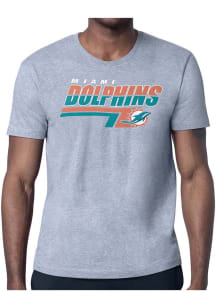 Starter Miami Dolphins Grey Logo Push Short Sleeve T Shirt
