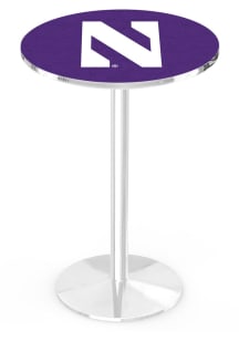 Northwestern Wildcats Chrome Round Base Pub Table