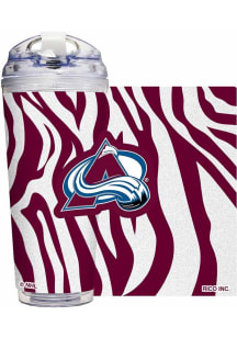 Colorado Avalanche Zebra Glitter 24oz Tumbler - Burgundy