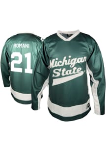 Genuine Collective Anthony Romani Michigan State Spartans Mens Green NIL Hockey Jersey