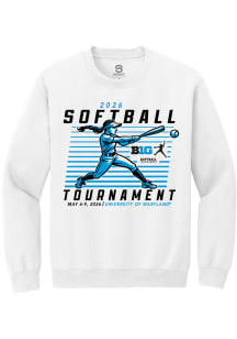 Summit Sportswear Big Ten Mens White 2026 Softball Tournament Long Sleeve Crew Sweatshirt