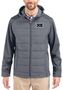 Mens Big 12 Cutter and Buck Mens Evoke Hood Heavyweight Jacket - Graphite