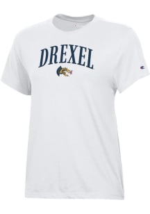 Champion Drexel Dragons Womens White Arch Core Short Sleeve T-Shirt