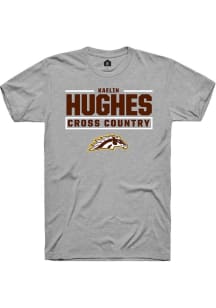 Kaelin Hughes Western Michigan Broncos Grey NIL Stacked Box Short Sleeve Player T Shirt