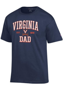 Champion Virginia Cavaliers Navy Blue Est Date Dad Jersey Short Sleeve T Shirt