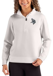 Cutter and Buck Minnesota Vikings Womens Grey Mono Roam Qtr Zip