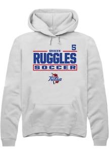 gracen ruggles  Rally Tulsa Golden Hurricane Mens White NIL Stacked Box Long Sleeve Hoodie