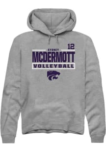 Sydney McDermott K-State Wildcats Mens Graphite NIL Stacked Box Player Crew