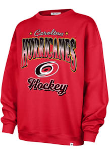 47 Carolina Hurricanes Womens Red Oversized Crew Sticks Crew Sweatshirt