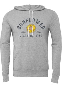 Summit Sportswear Kansas Mens Grey Sunflower State of Mind Long Sleeve Hoodie