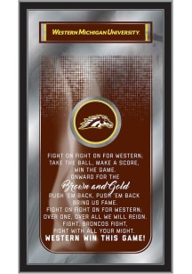 Western Michigan Broncos Fight Song Hanging Back Bar Mirror