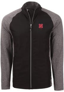 Cutter and Buck Nebraska Cornhuskers Mens Black Alumni Adapt Eco Medium Weight Jacket
