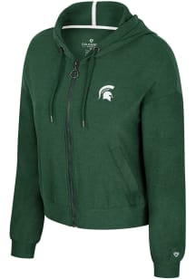 Colosseum Michigan State Spartans Womens Green Gravity Long Sleeve Full Zip Jacket