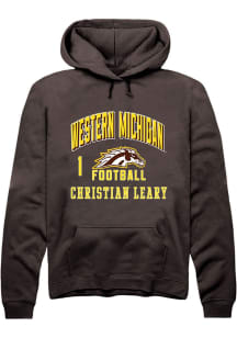 Christian Leary Western Michigan Broncos Mens Brown Football NIL Arch Logo Player Hood