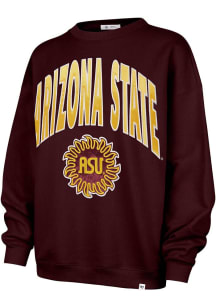 47 Arizona State Sun Devils Womens Maroon Extra Innings Crew Sweatshirt
