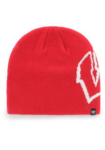 47 Wisconsin Badgers Red Outsize Beanie Mens Knit Hat