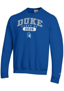 Champion Duke Blue Devils Mens Blue Class of 2026 Powerblend Long Sleeve Crew Sweatshirt