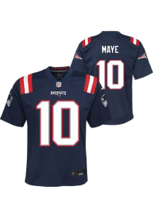 Drake Maye New England Patriots Youth Navy Blue Nike Home Replica Football Jersey