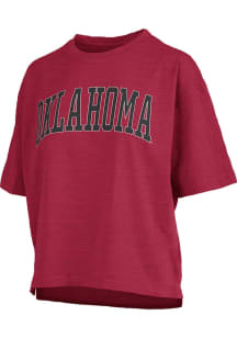 Pressbox Oklahoma Sooners Womens Crimson Banner Elk Jersey Short Sleeve T-Shirt
