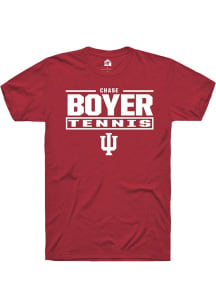 Chase Boyer Indiana Hoosiers Crimson NIL Stacked Box Short Sleeve Player T Shirt