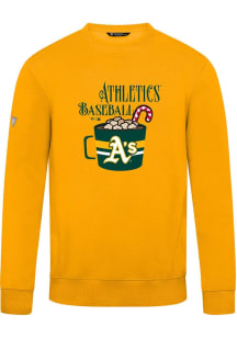 Levelwear Oakland Athletics Mens Gold Zane Mellow Long Sleeve Crew Sweatshirt