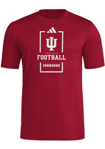 Adidas Indiana Hoosiers Crimson Locker Football Warmup Short Sleeve T Shirt