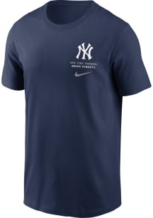 Nike New York Yankees Navy Blue Primetime 2 Hit Icon Short Sleeve T Shirt