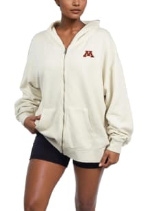 Minnesota Golden Gophers Womens White French Terry Long Sleeve Full Zip Jacket
