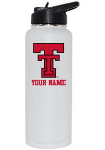 Texas Tech Red Raiders Personalized 34oz Quencher Stainless Steel Bottle - White