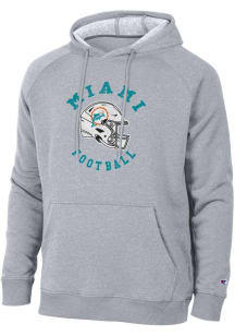 Champion Miami Dolphins Mens Blue Cartoon Heart and Soul Long Sleeve Hoodie