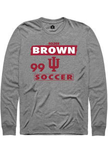 holden brown Indiana Hoosiers Grey NIL Striped Long Sleeve Player T Shirt
