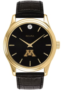 Bulova Minnesota Golden Gophers Leather Mens Watch