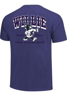 K-State Wildcats Purple Varsity WIllie Football Mascot Layout Short Sleeve T Shirt