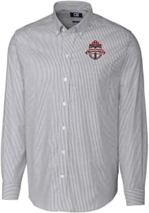 Cutter and Buck Toronto FC Mens Charcoal Stretch Oxford Stripe Big and Tall Dress Shirt