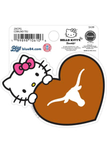 Texas Longhorns Hello Kitty Heart Stickers - Burnt Orange
