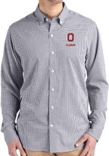 Cutter and Buck Ohio State Buckeyes Mens Black Alumni Gingham LS Woven Long Sleeve Dress Shirt