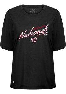 Levelwear Washington Nationals Womens Black Bloom Sizzle Short Sleeve T-Shirt